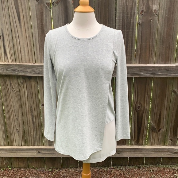 Soft Surroundings “Touch of Sheer” gray top, size XS - Picture 2 of 6